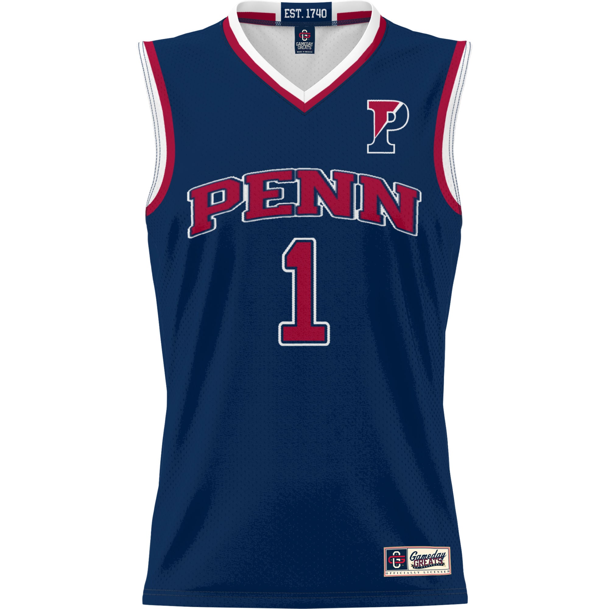 GameDay Greats #1 Navy Pennsylvania Quakers Lightweight Basketball Jersey