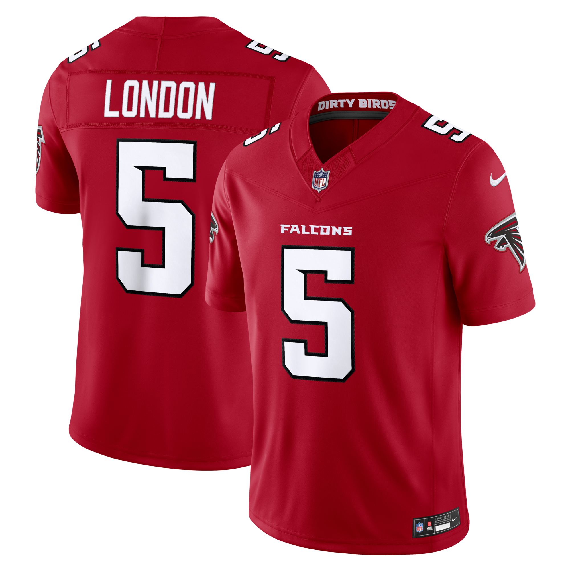 Atlanta Falcons Drake London Nike Red Team Vapor F.U.S.E. Stitched Limited Jersey