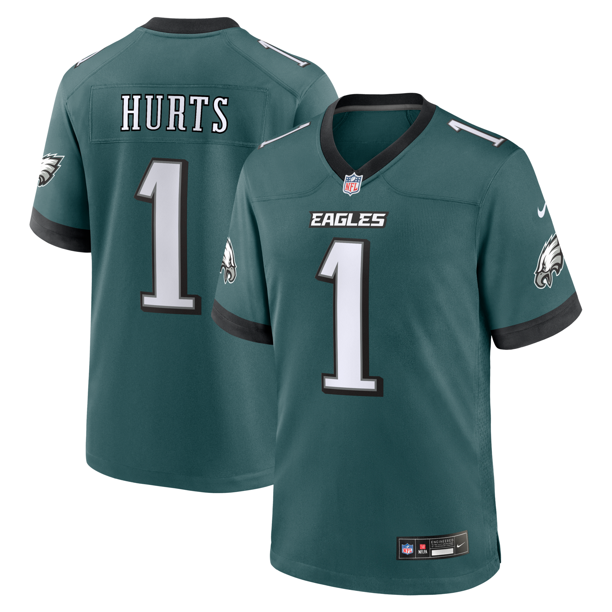 Philadelphia Eagles Jalen Hurts Nike Midnight Green Team Game Jersey