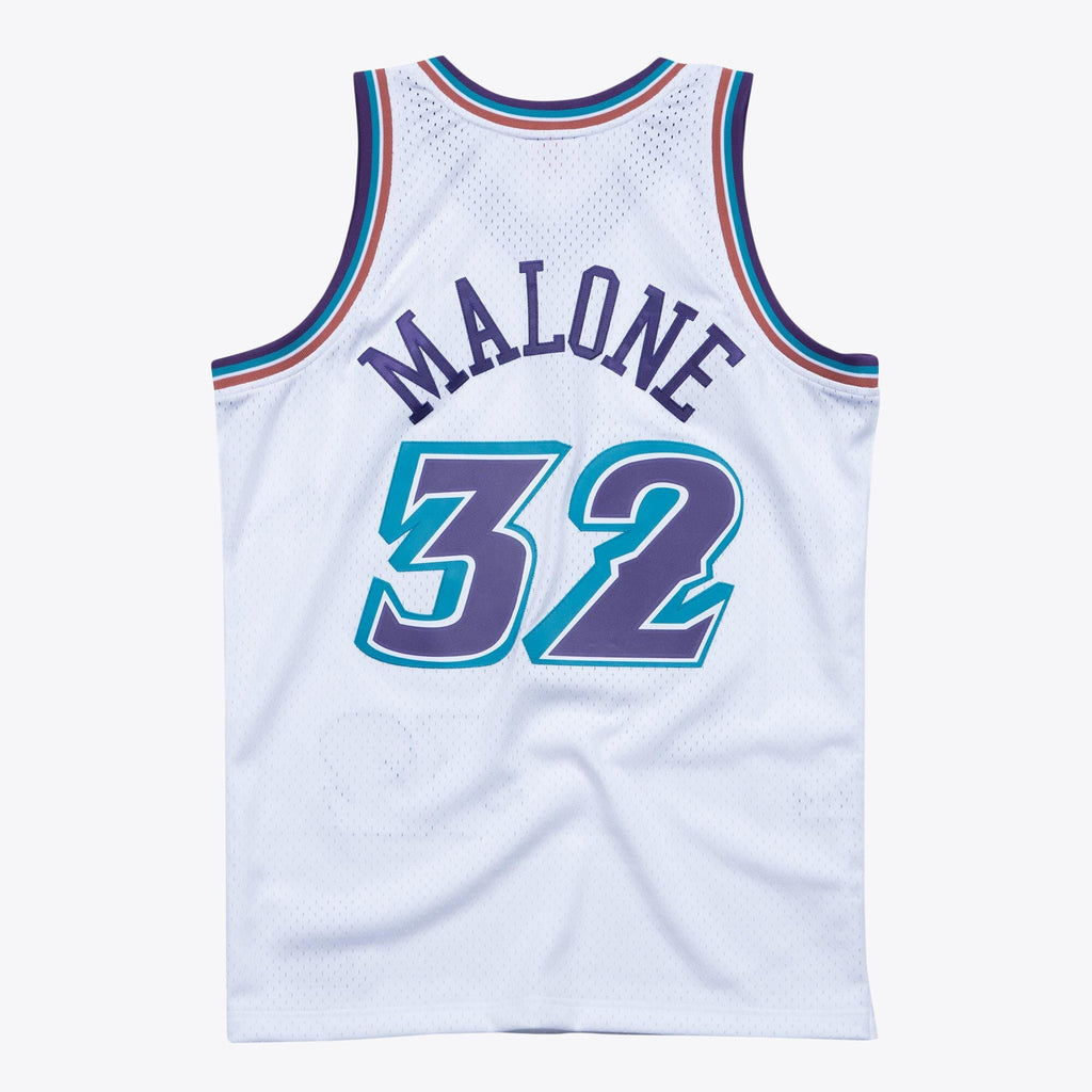 Utah Jazz Karl Malone 1996 Hardwood Classics Swingman Jersey By Mitchell & Ness - White -