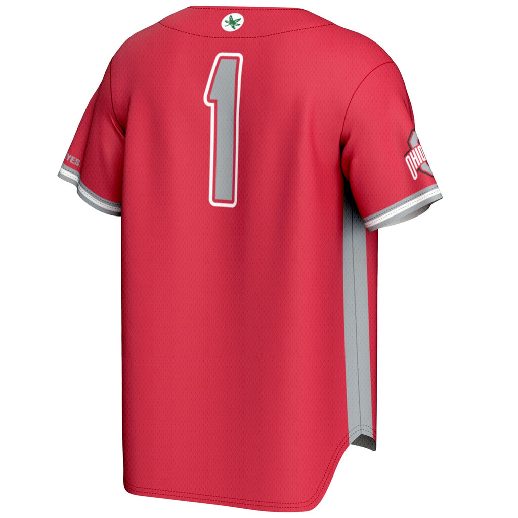 GameDay Greats #1 Scarlet Ohio State Buckeyes Lightweight Baseball Jersey