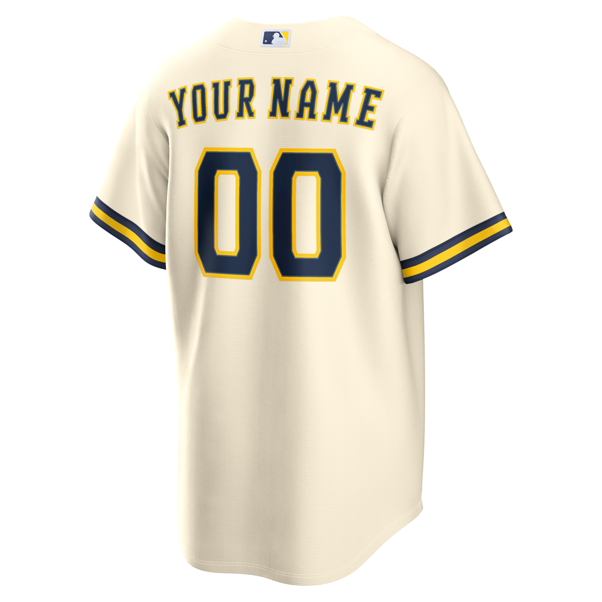 Milwaukee Brewers Nike Cream Home Replica Custom Jersey