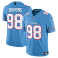 Tennessee Titans Jeffery Simmons Nike Light Blue Team Vapor F.U.S.E. Stitched Limited Jersey