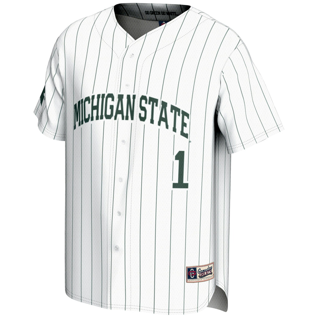GameDay Greats #1 White Michigan State Spartans Lightweight Baseball Jersey