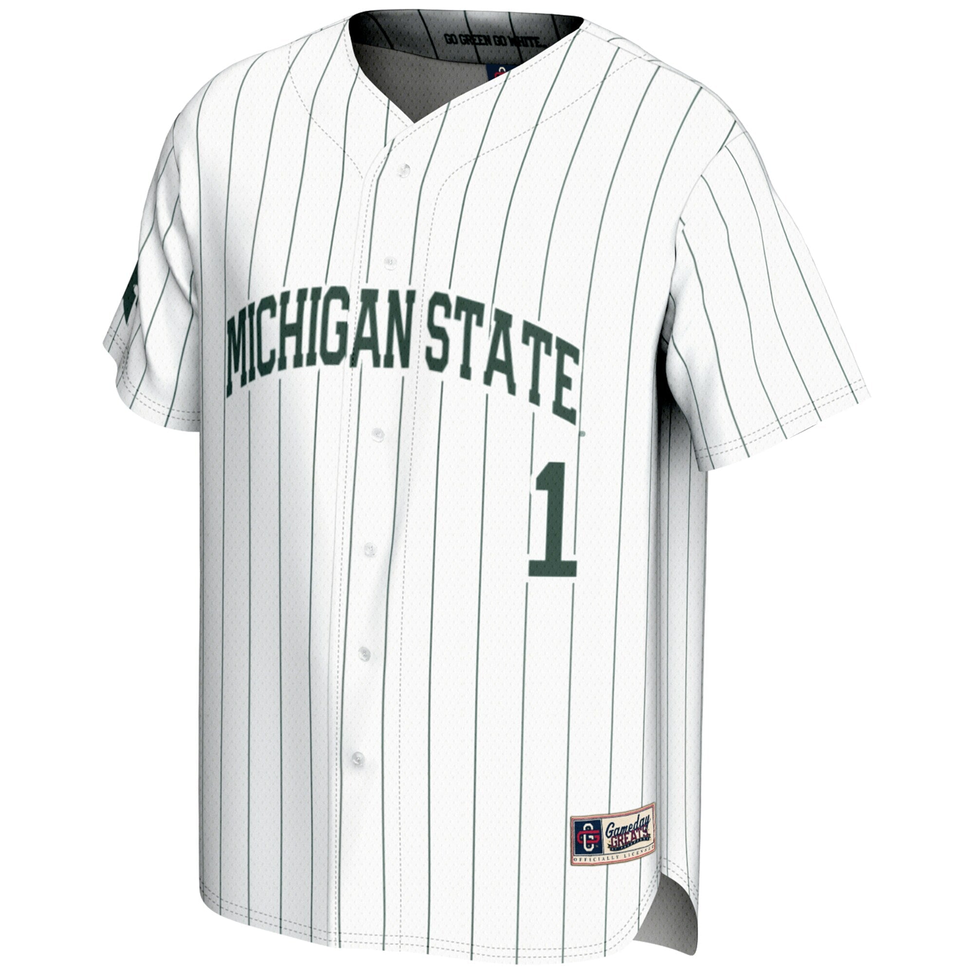 GameDay Greats #1 White Michigan State Spartans Lightweight Baseball Jersey