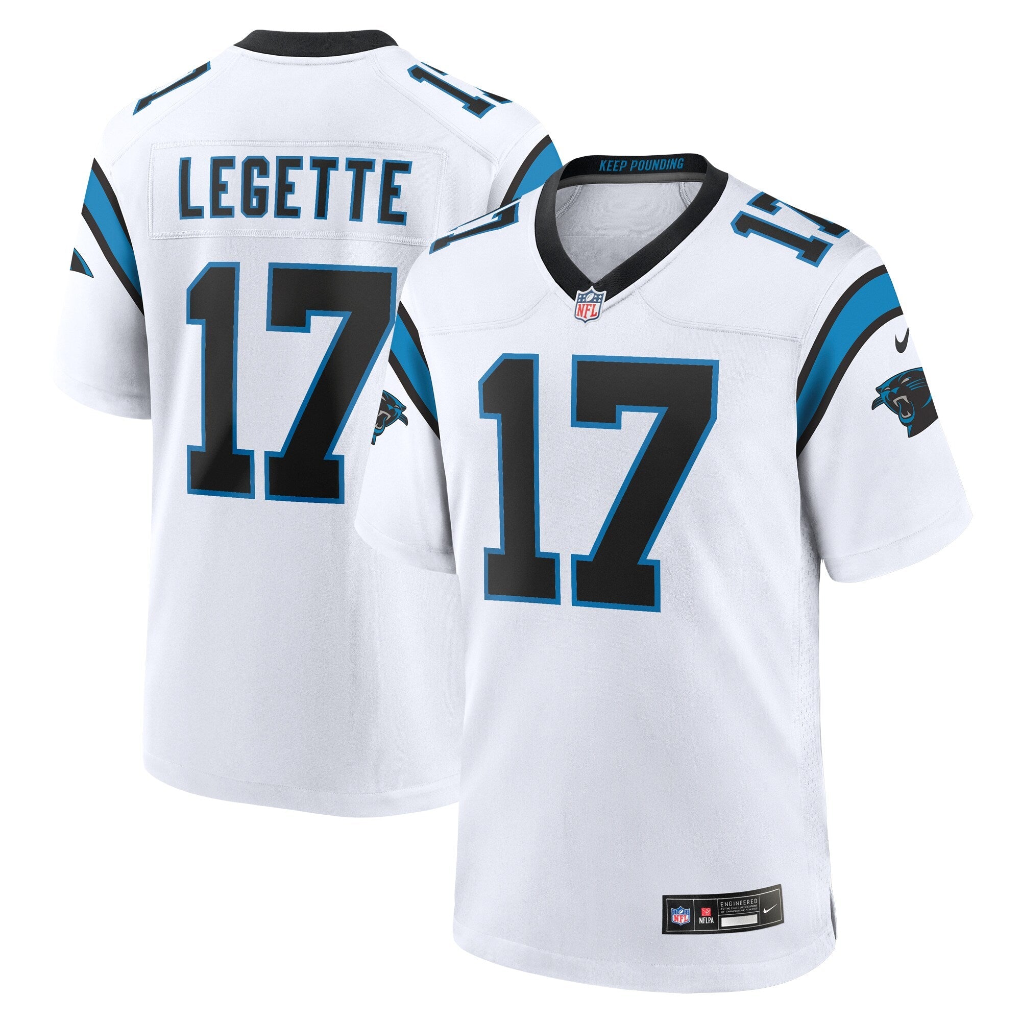 Carolina Panthers Xavier Legette Nike White Game Jersey