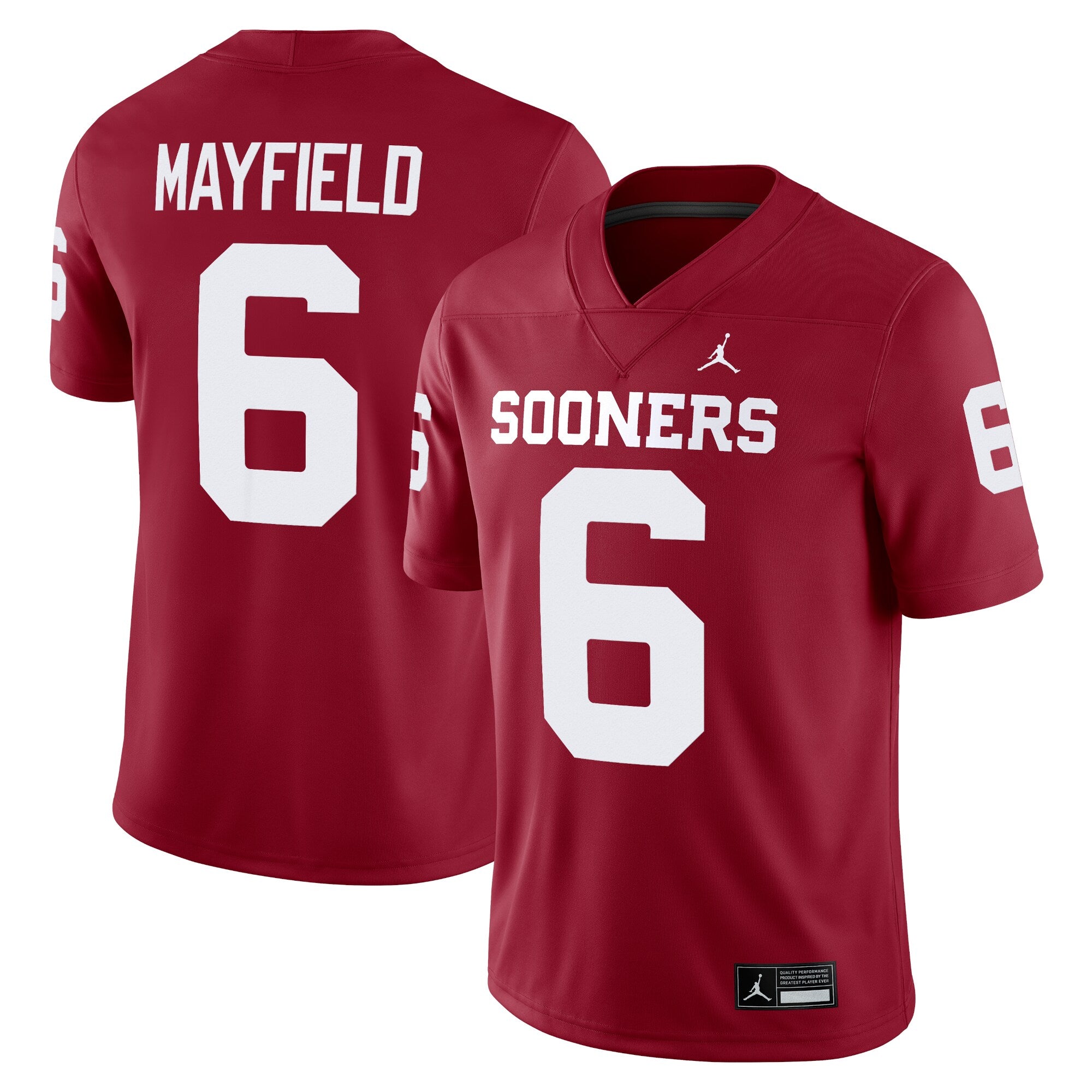 Jordan Brand Baker Mayfield Crimson Oklahoma Sooners Alumni Player Game Jersey