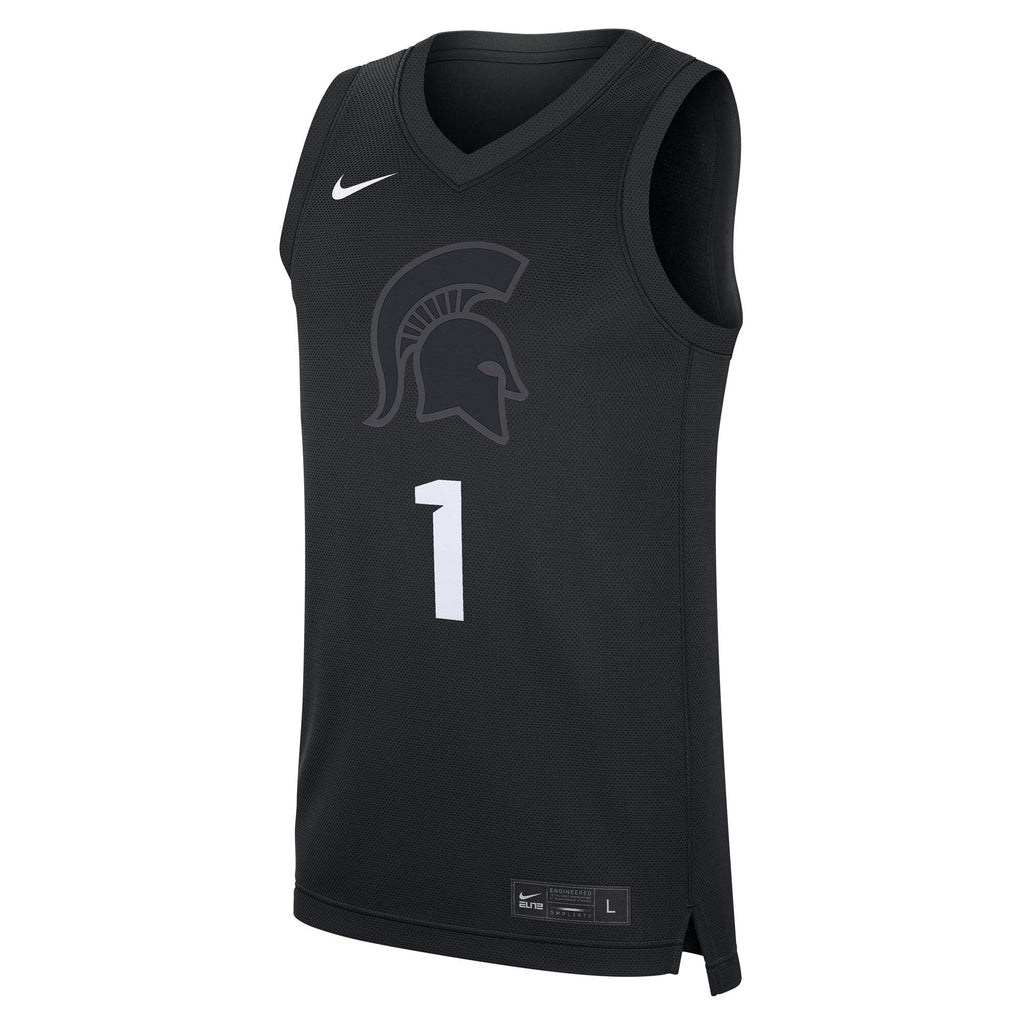 Nike #1 Black Michigan State Spartans Alternate Replica Jersey