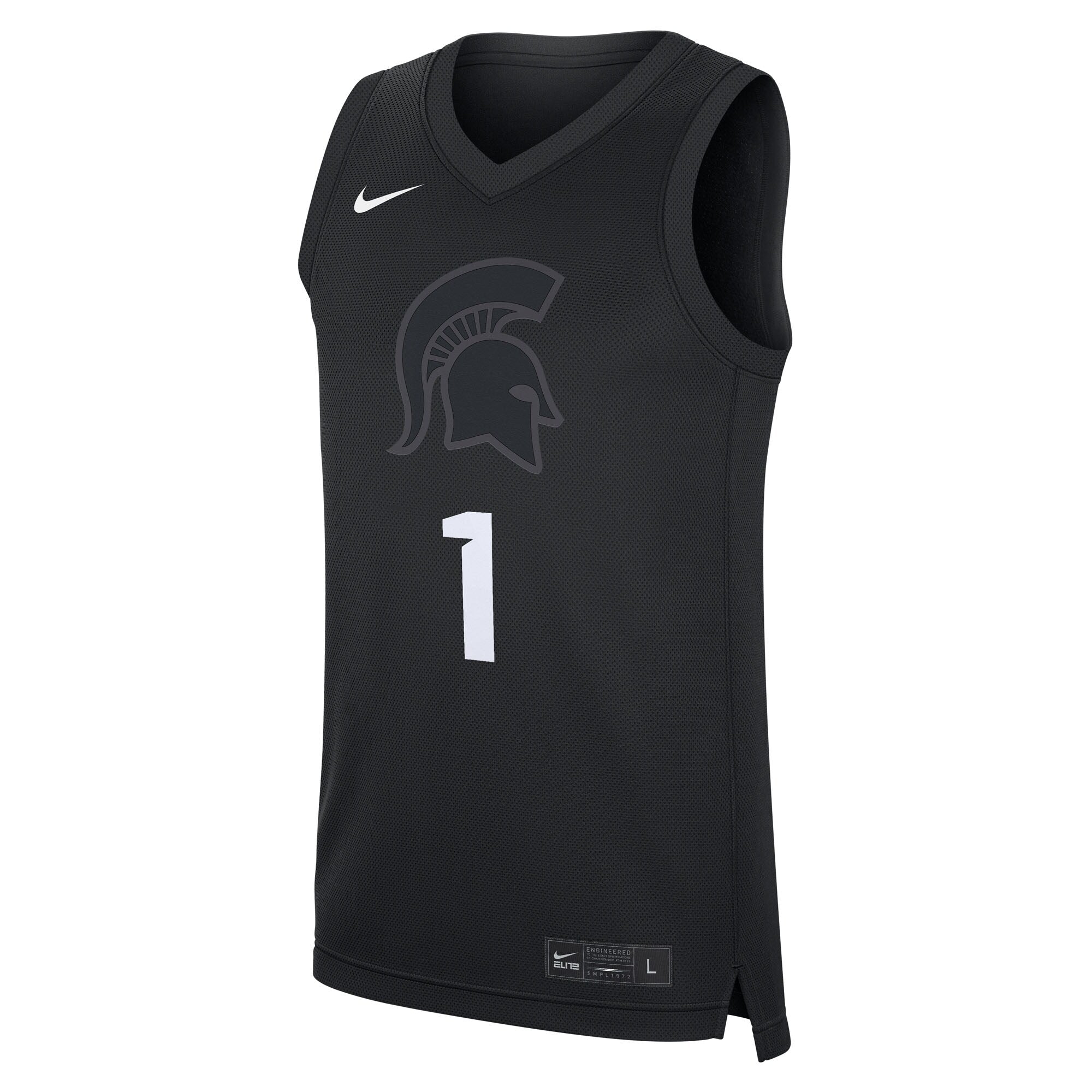 Nike #1 Black Michigan State Spartans Alternate Replica Jersey
