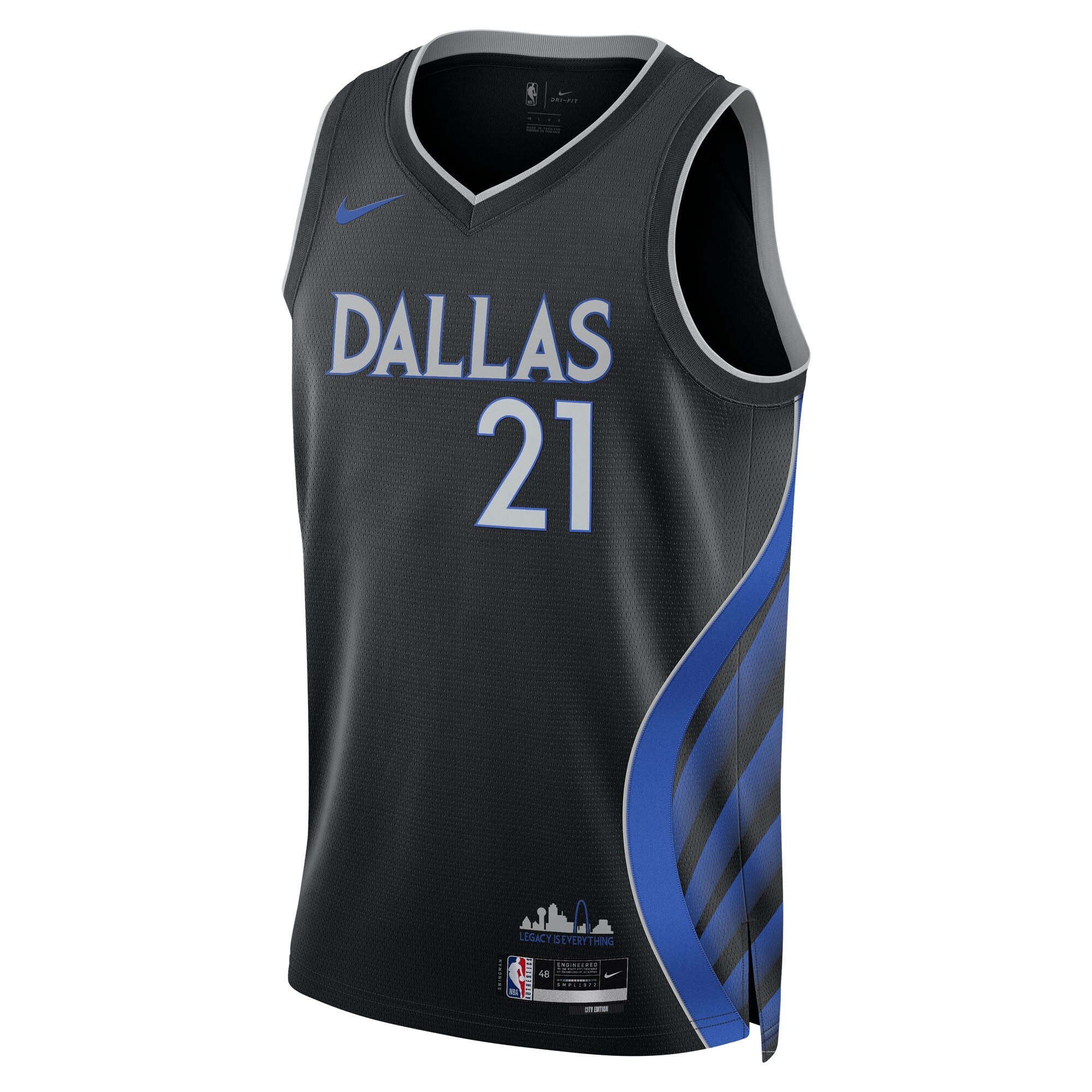Dallas Mavericks Nike 2025/26 City Edition Swingman Jersey - Black - Daniel Gafford