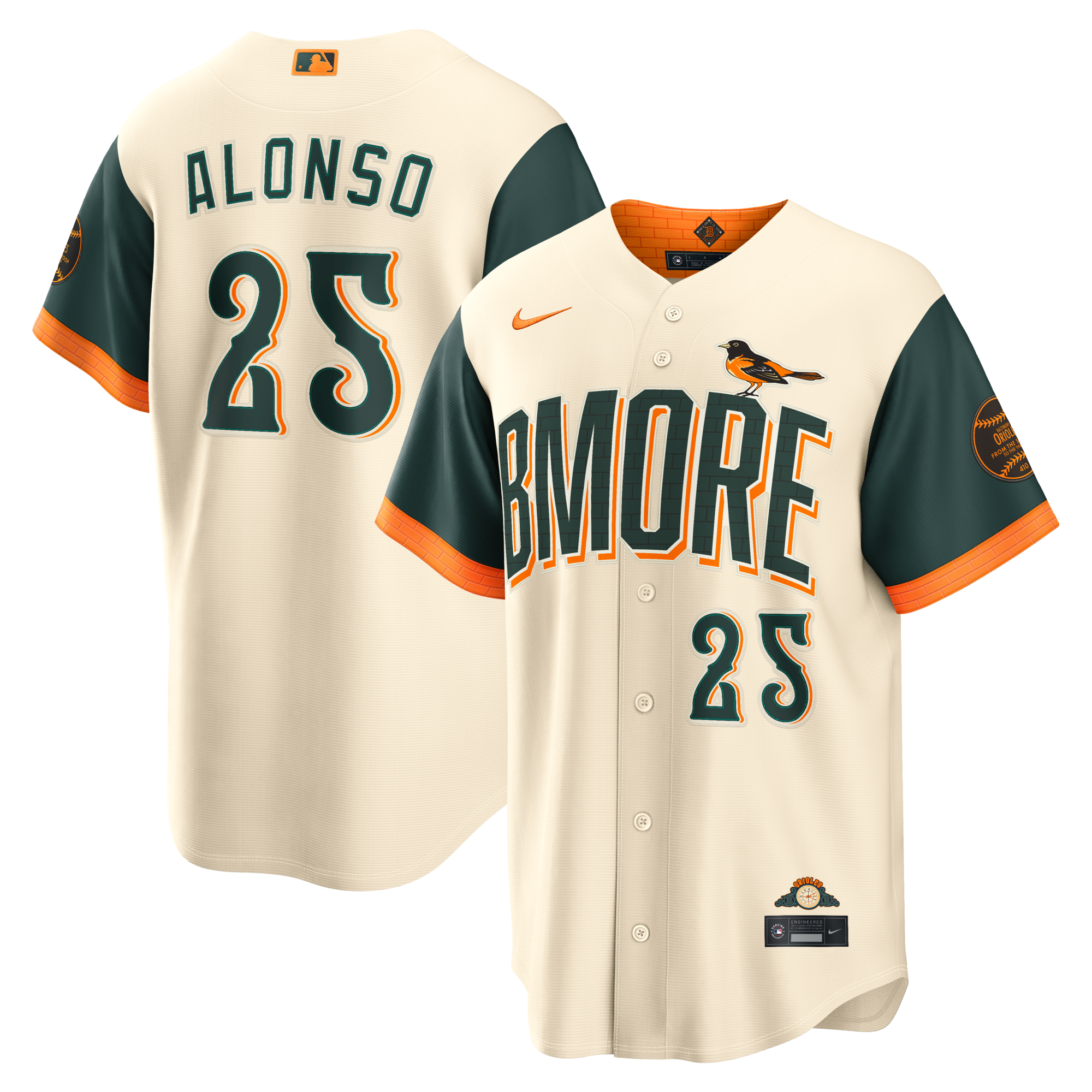 Baltimore Orioles Pete Alonso Nike Cream 2026 City Connect Stadium Jersey