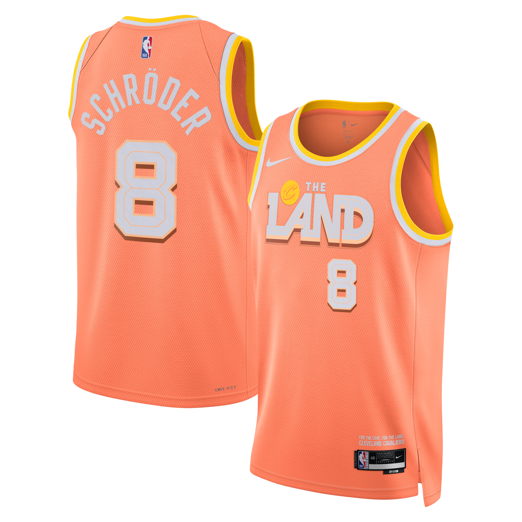Nike Cleveland Cavaliers 2025/26 City Edition Swingman Jersey - Orange - Dennis Schröder