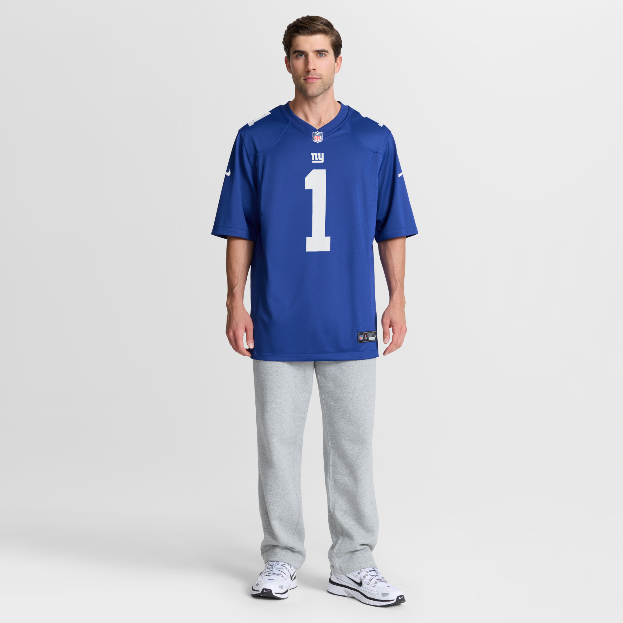 New York Giants Malik Nabers Nike Royal Player Game Jersey