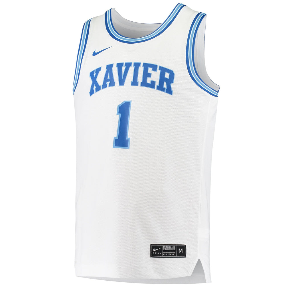 Nike #1 White Xavier Musketeers Replica Basketball Jersey