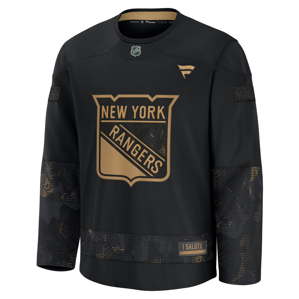 New York Rangers Fanatics Black 2024 Military Appreciation Practice Jersey