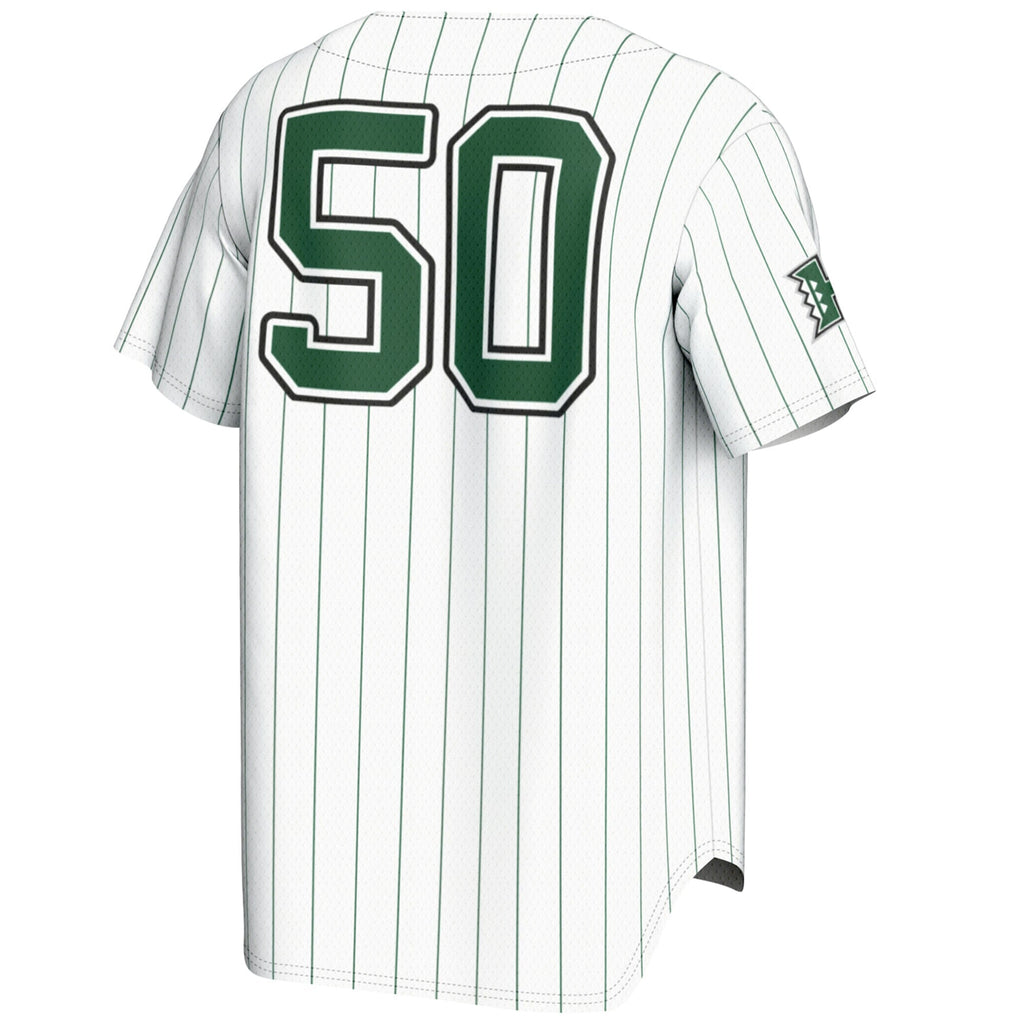 GameDay Greats #1 White Hawaii Rainbow Warriors Lightweight Baseball Jersey