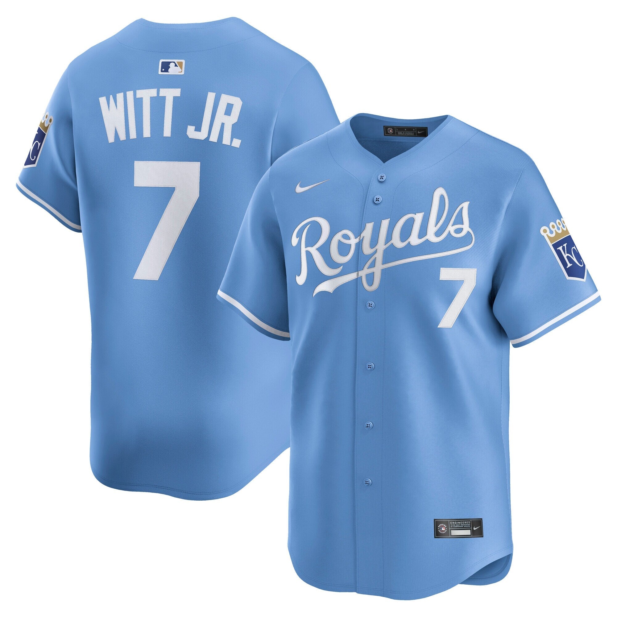 Kansas City Royals Bobby Witt Jr. Nike Light Blue Alternate Limited Player Jersey