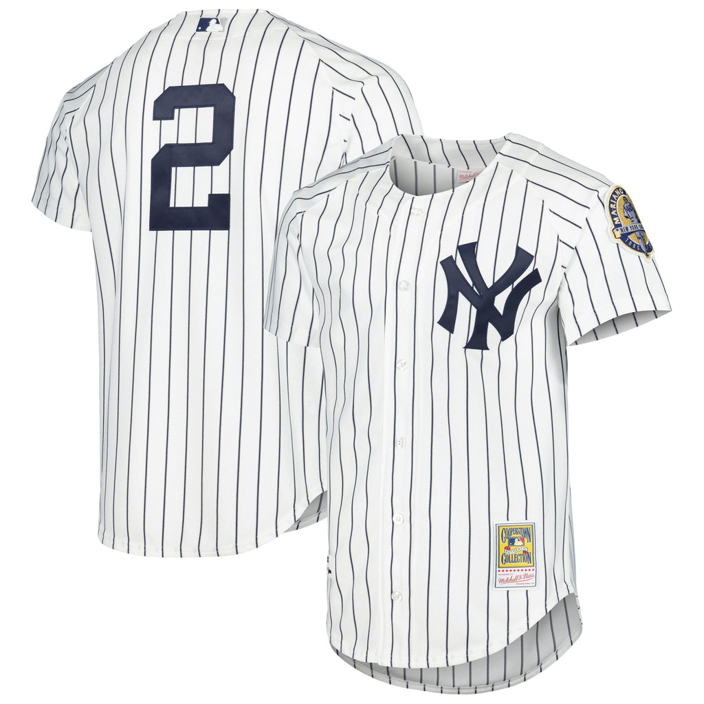 New York Yankees Derek Jeter Mitchell & Ness White Cooperstown Collection Authentic Jersey