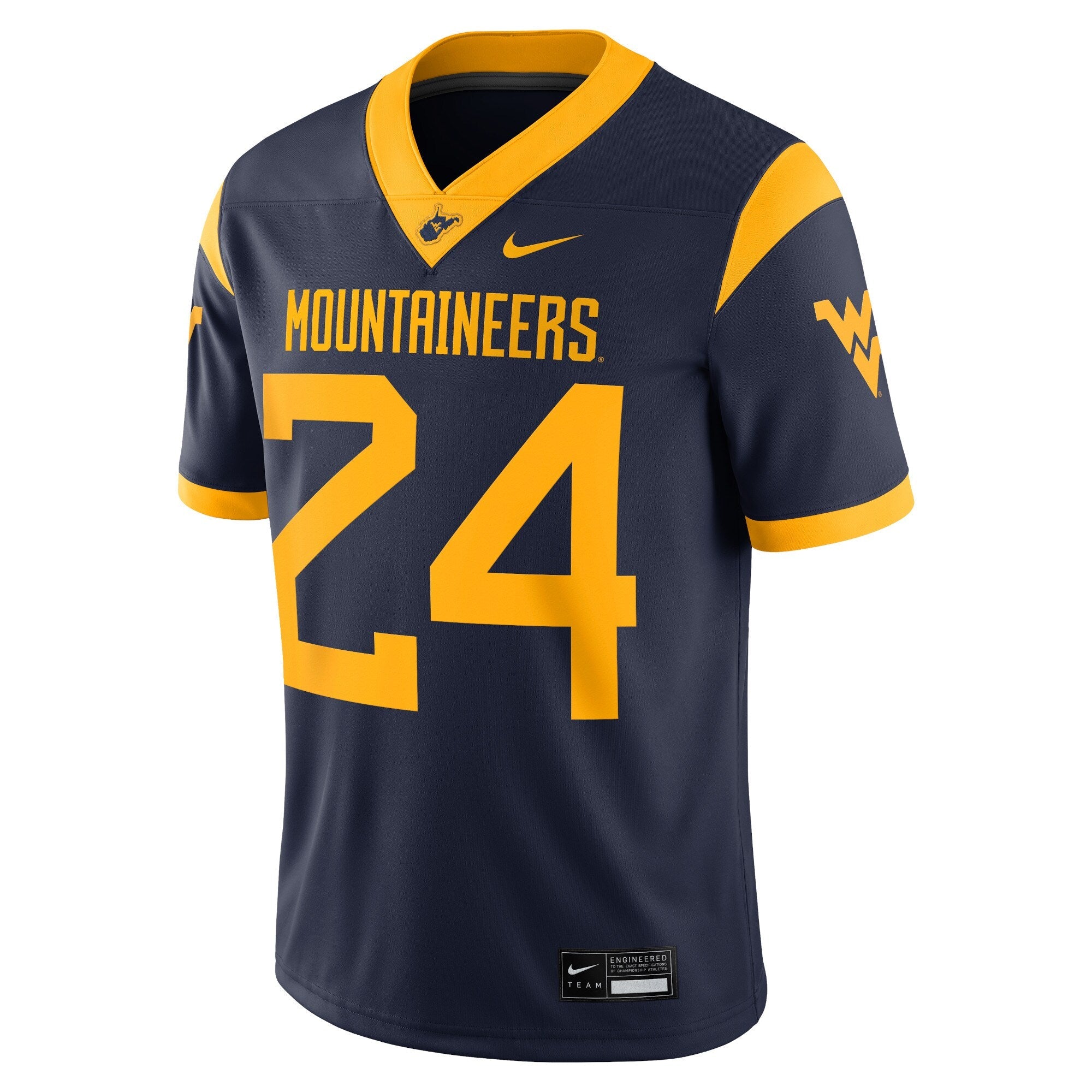 Nike #24 Navy West Virginia Mountaineers Game Jersey