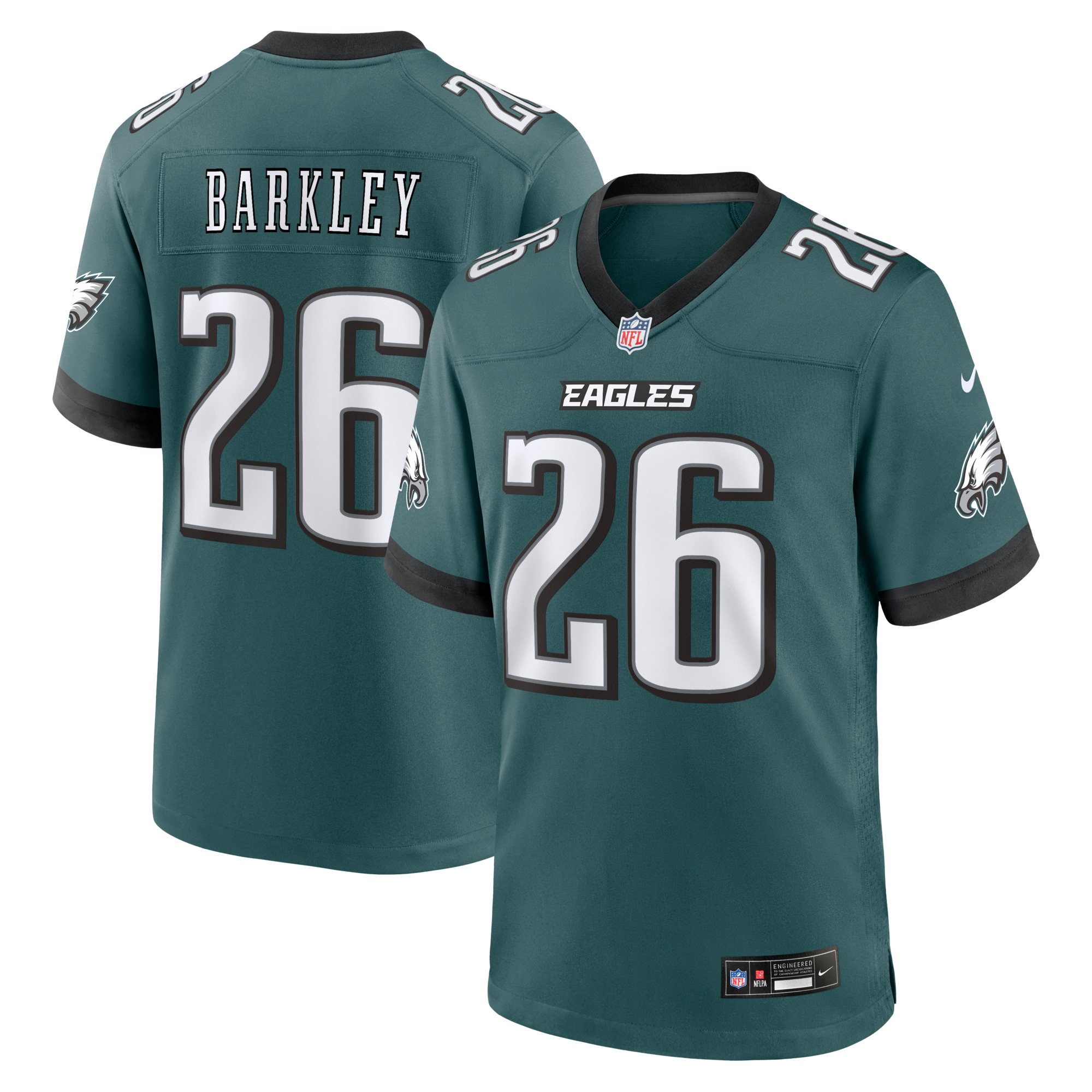 Philadelphia Eagles Saquon Barkley Nike Midnight Green Team Game Jersey