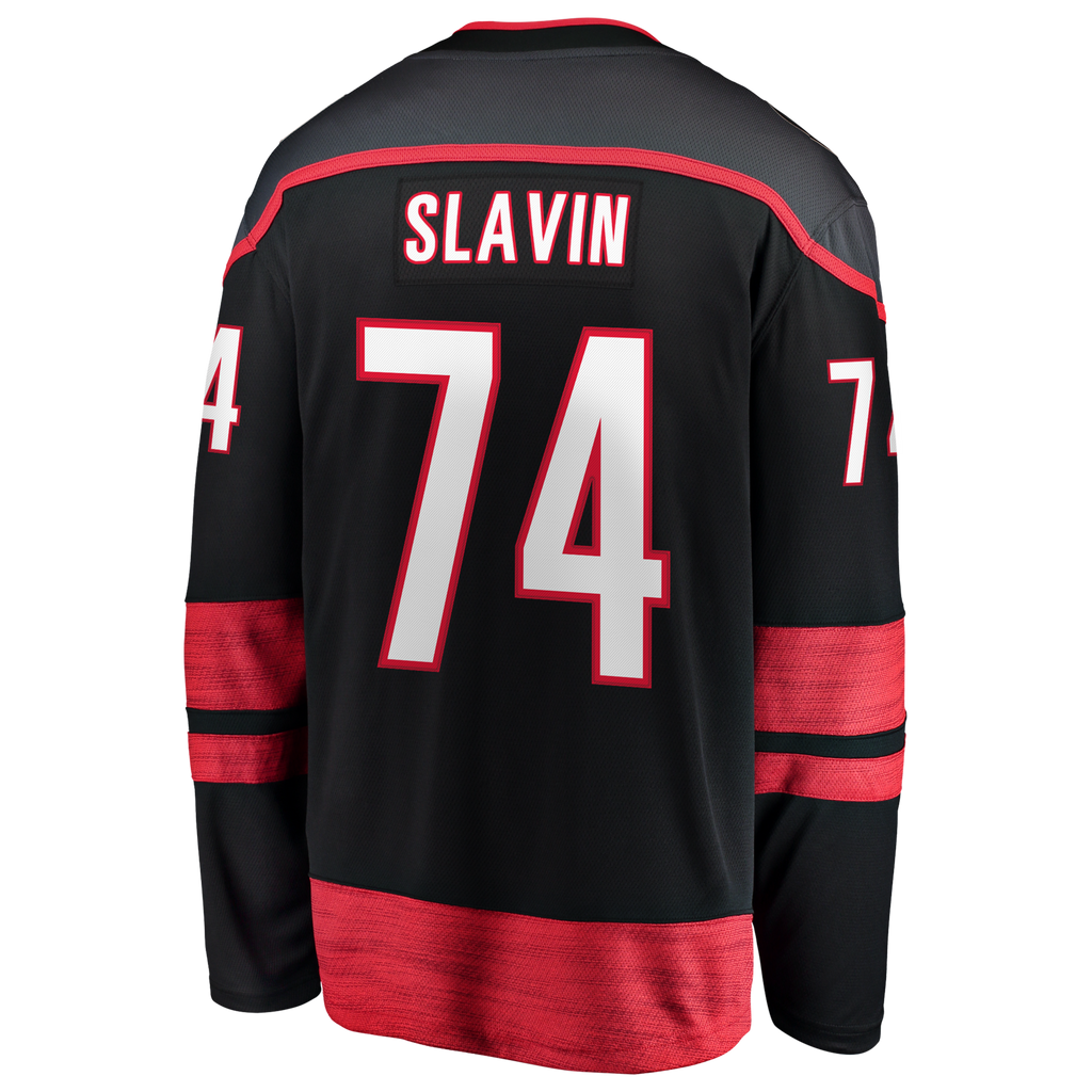 Carolina Hurricanes Jaccob Slavin Fanatics Black 2026 Stanley Cup Final Home Breakaway Jersey