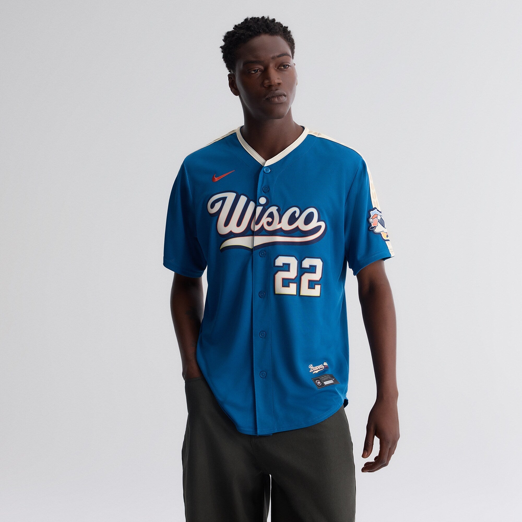 Milwaukee Brewers Christian Yelich Nike Mineral Blue 2026 City Connect Stadium Jersey