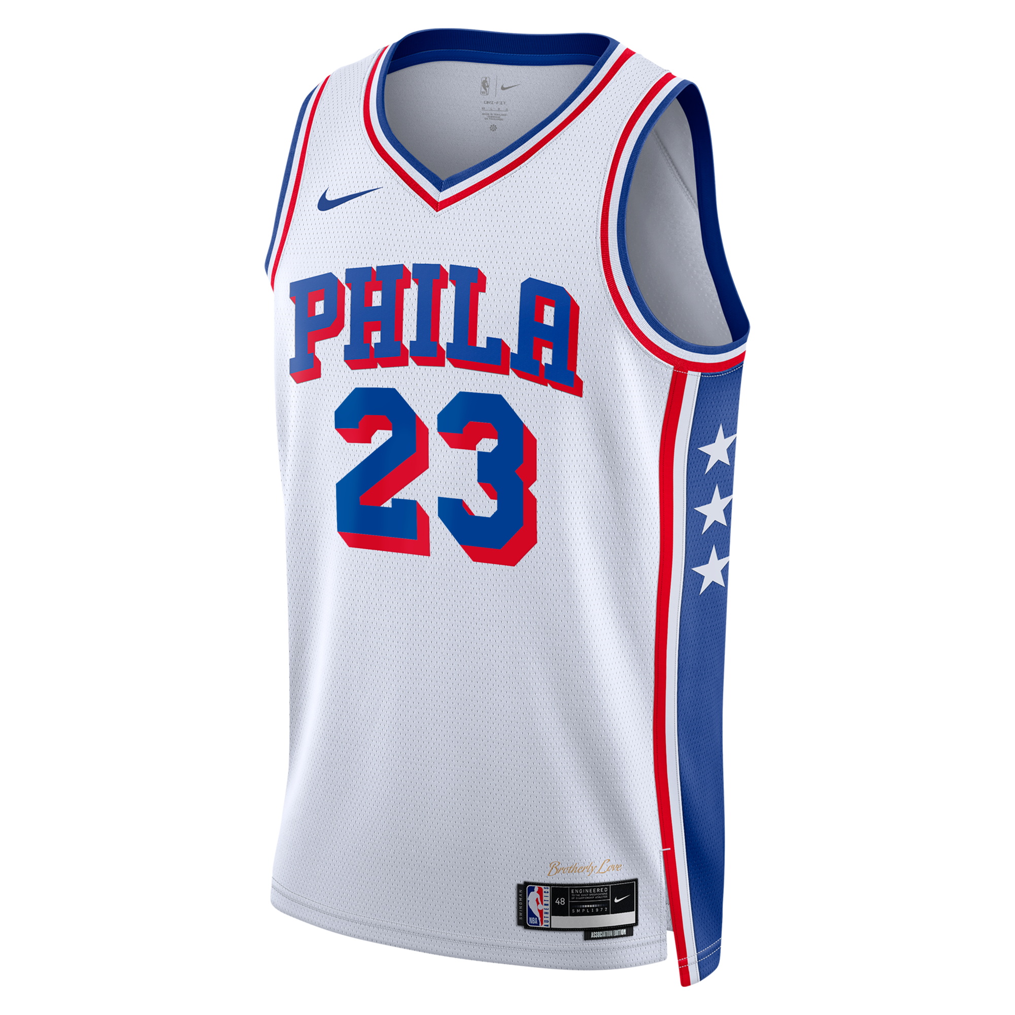 Philadelphia 76ers Nike Association Edition Swingman Jersey - White - Lebron James