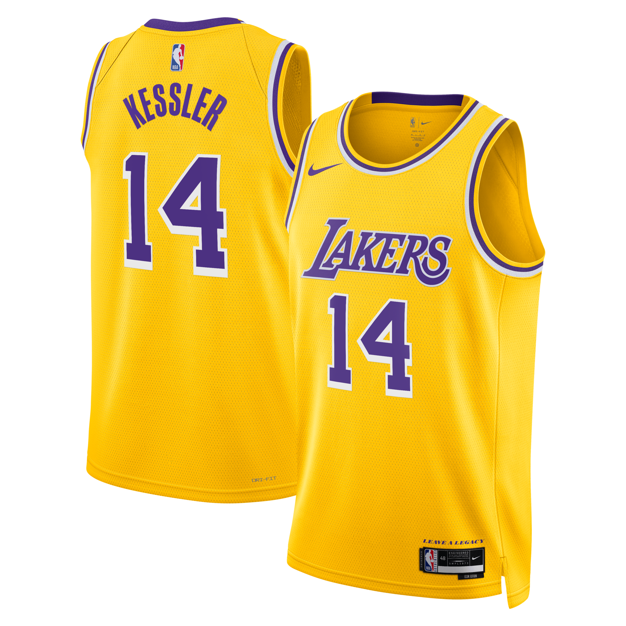Los Angeles Lakers Nike Icon Edition Swingman Jersey - Gold - Walker Kessler