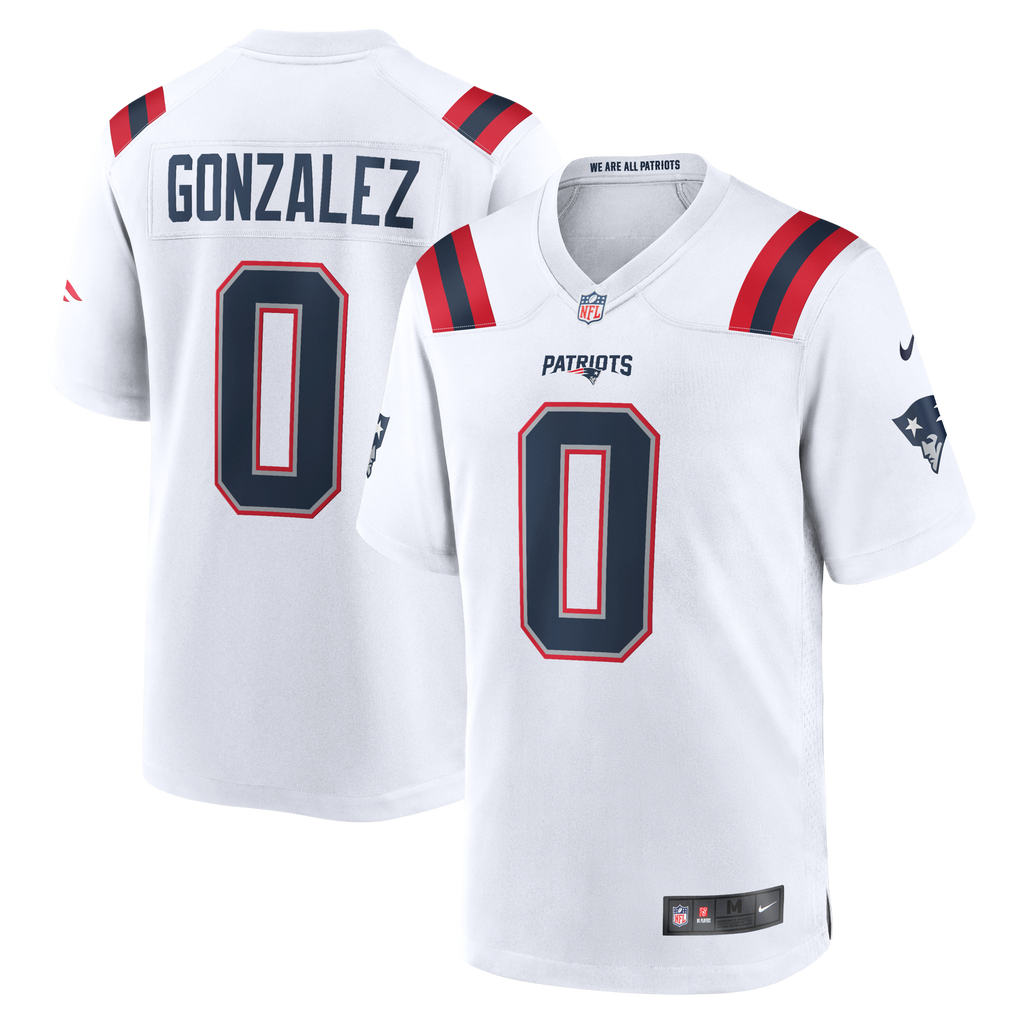 New England Patriots Christian Gonzalez Nike White Game Jersey