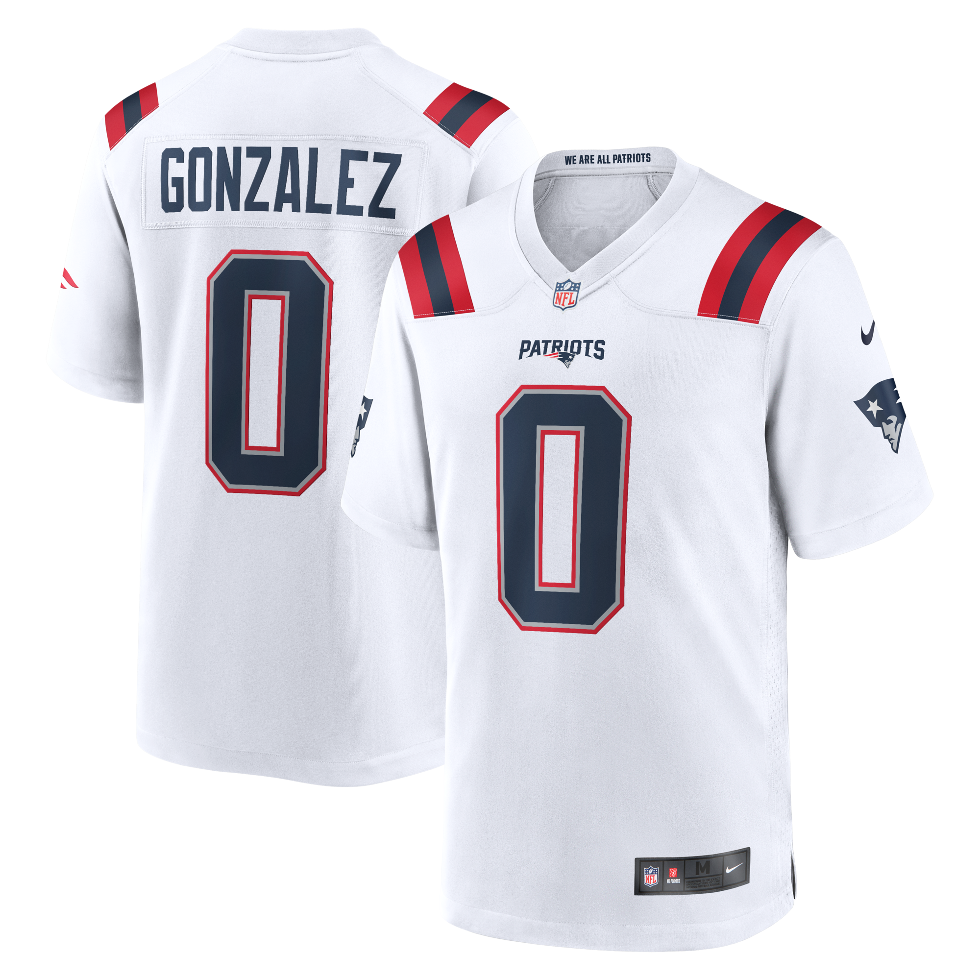 New England Patriots Christian Gonzalez Nike White Game Jersey