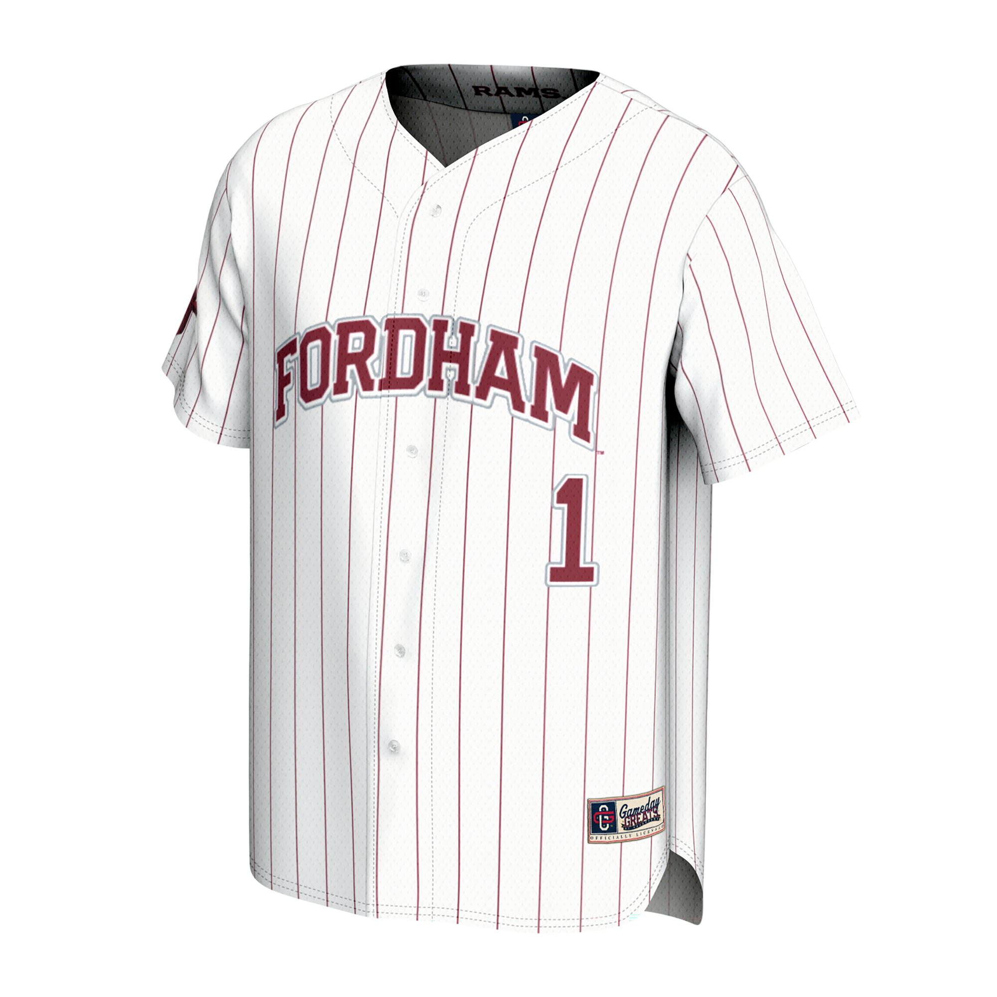 GameDay Greats White Fordham Rams Lightweight Collegiate Baseball Fashion Jersey