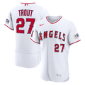 Los Angeles Angels Mike Trout Nike White Home Authentic Sponsor Patch Jersey