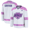 Los Angeles Kings Fanatics White Hockey Fights Cancer Survivor Practice Jersey