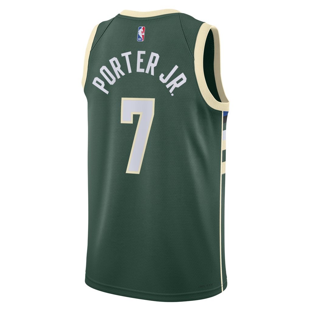 Milwaukee Bucks Nike Icon Edition Swingman Jersey - Hunter Green - Kevin Porter Jr.