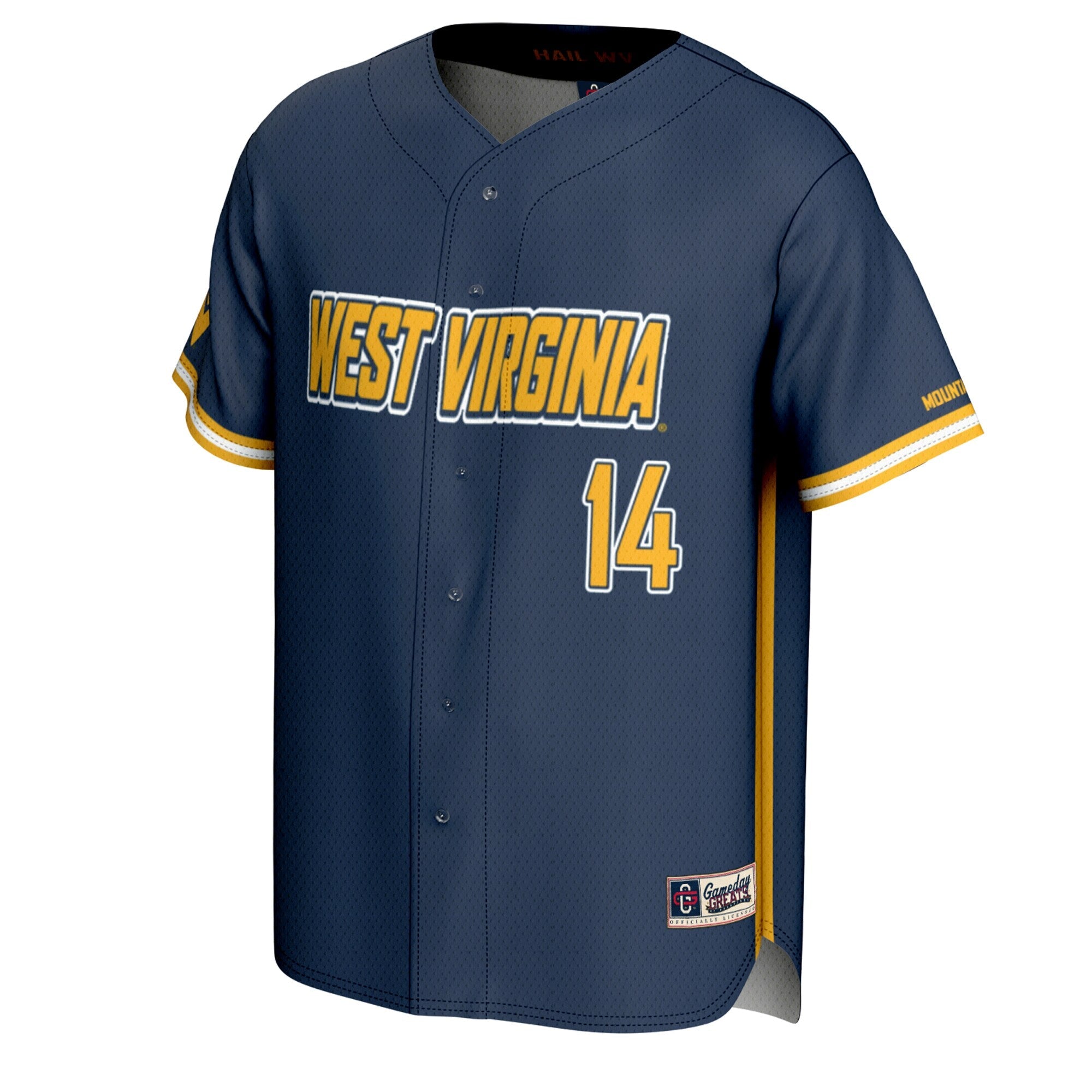 GameDay Greats #14 Navy West Virginia Mountaineers Lightweight Baseball Fashion Jersey