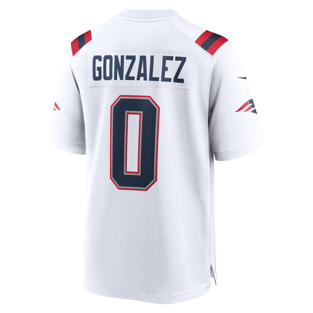 New England Patriots Christian Gonzalez Nike White Game Jersey
