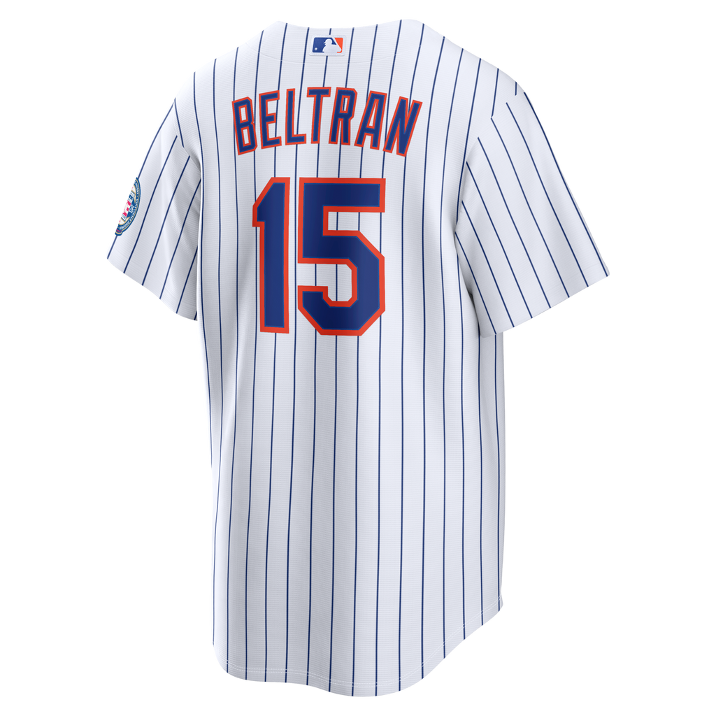 New York Mets Carlos Beltran Nike White Home Replica 2026 Hall of Fame Patch Jersey