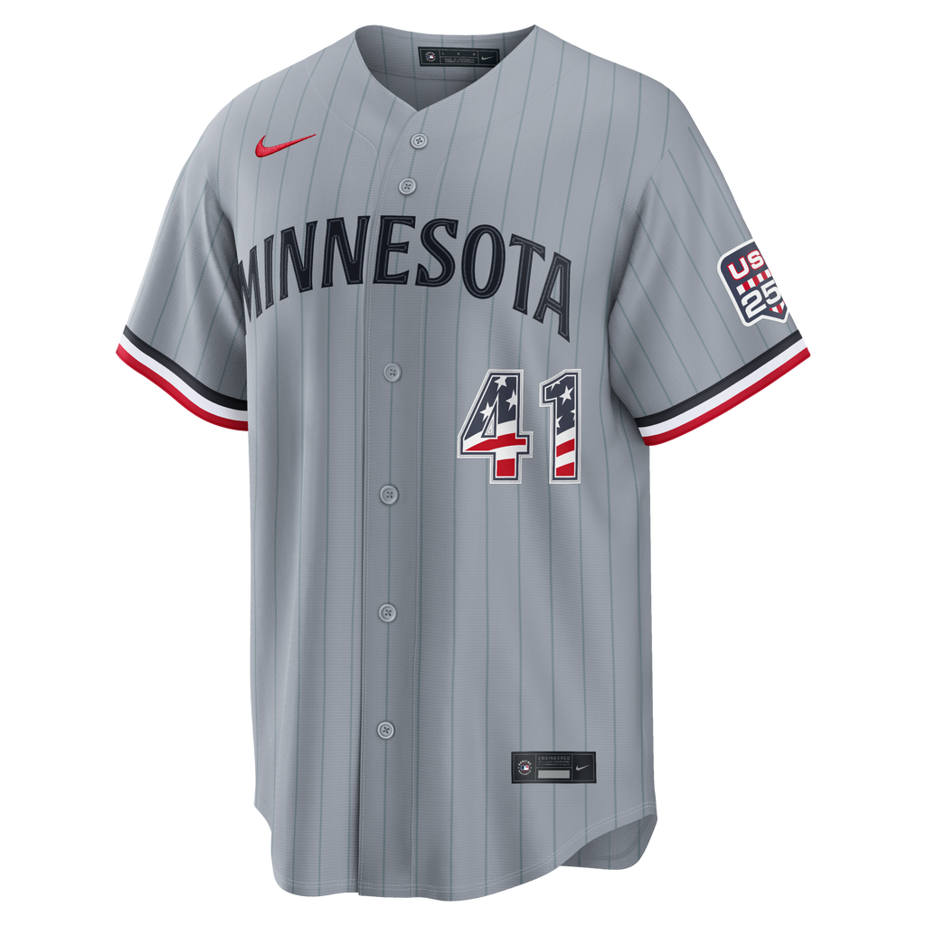 Fourth of July Minnesota Twins Joe Ryan Nike Gray USA 250 Stadium Jersey