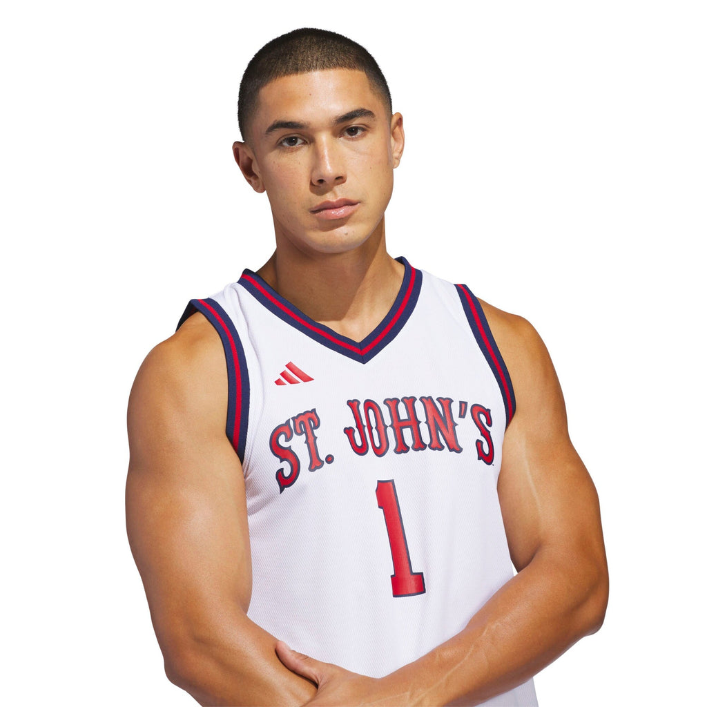adidas White St. John's Red Storm Home Replica Basketball Jersey