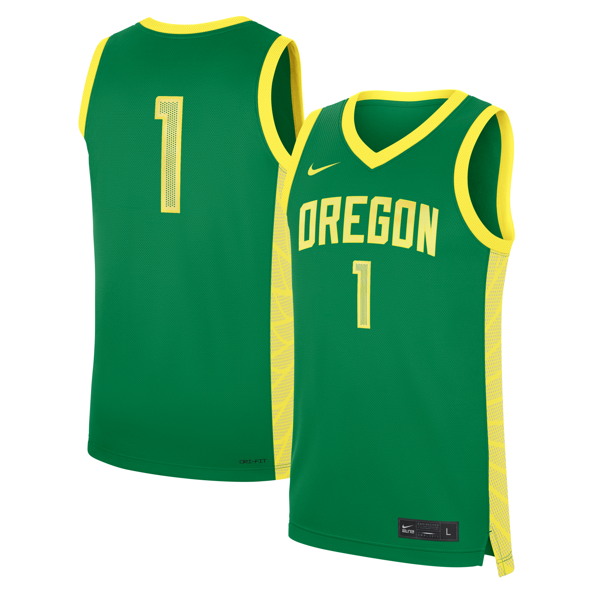 Nike Green Oregon Ducks #1 Road Replica Basketball Jersey