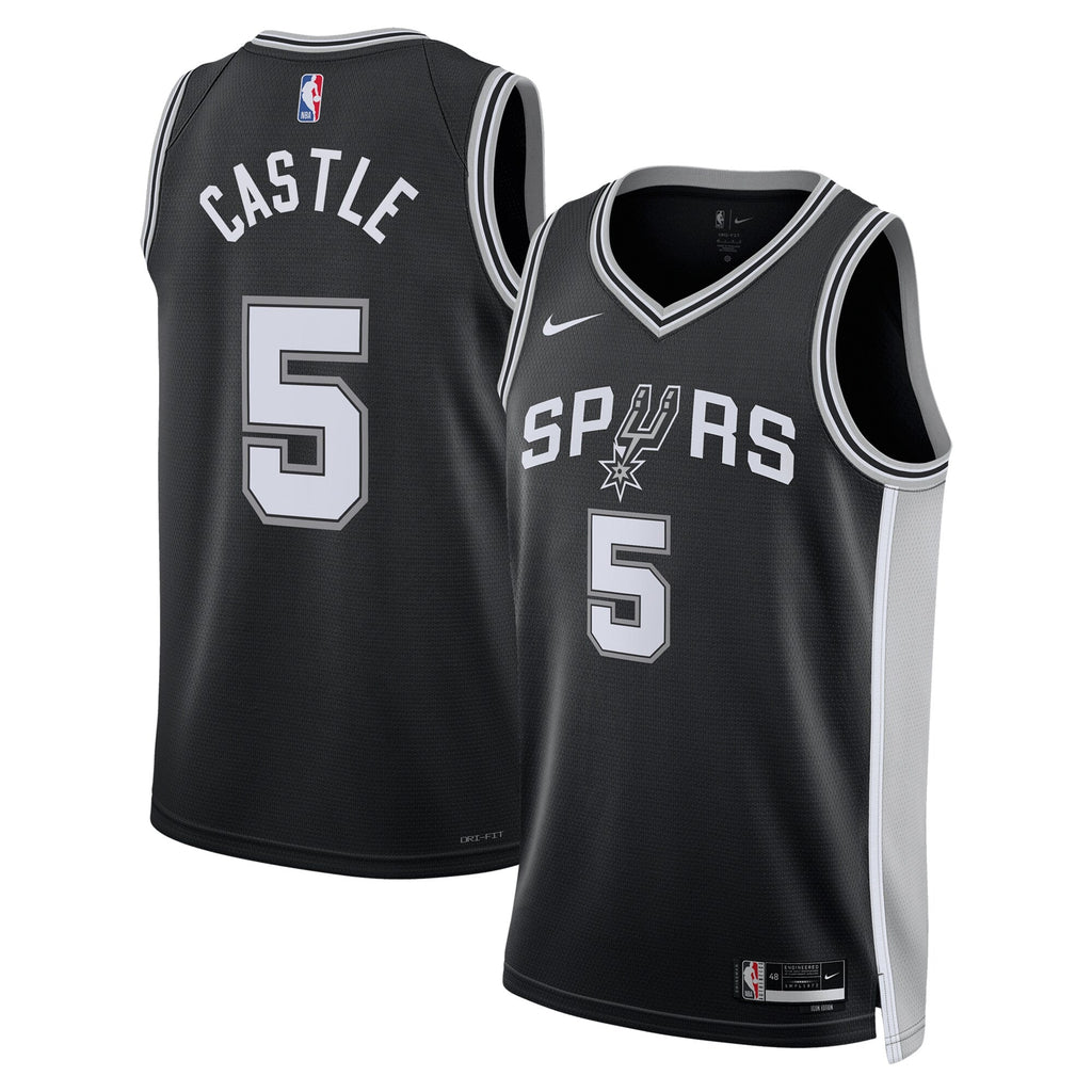 San Antonio Spurs Nike Icon Swingman Jersey - Black - Stephon Castle