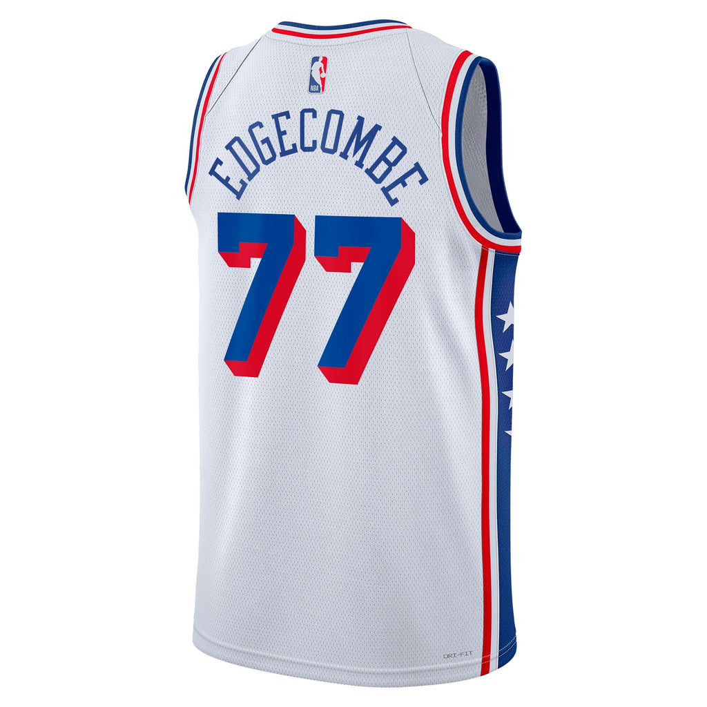 Philadelphia 76ers Nike Association Edition Swingman Jersey - White - VJ Edgecombe