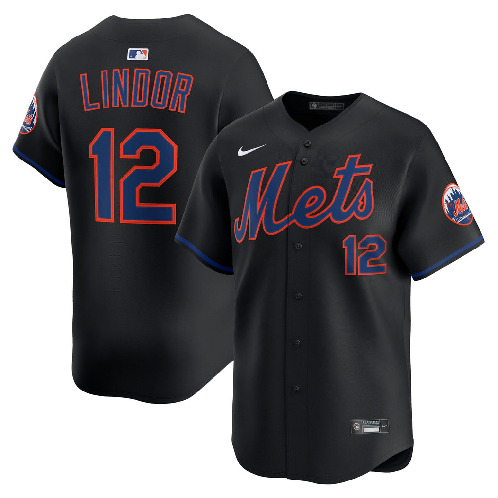 New York Mets Francisco Lindor Nike Black Alternate Limited Jersey