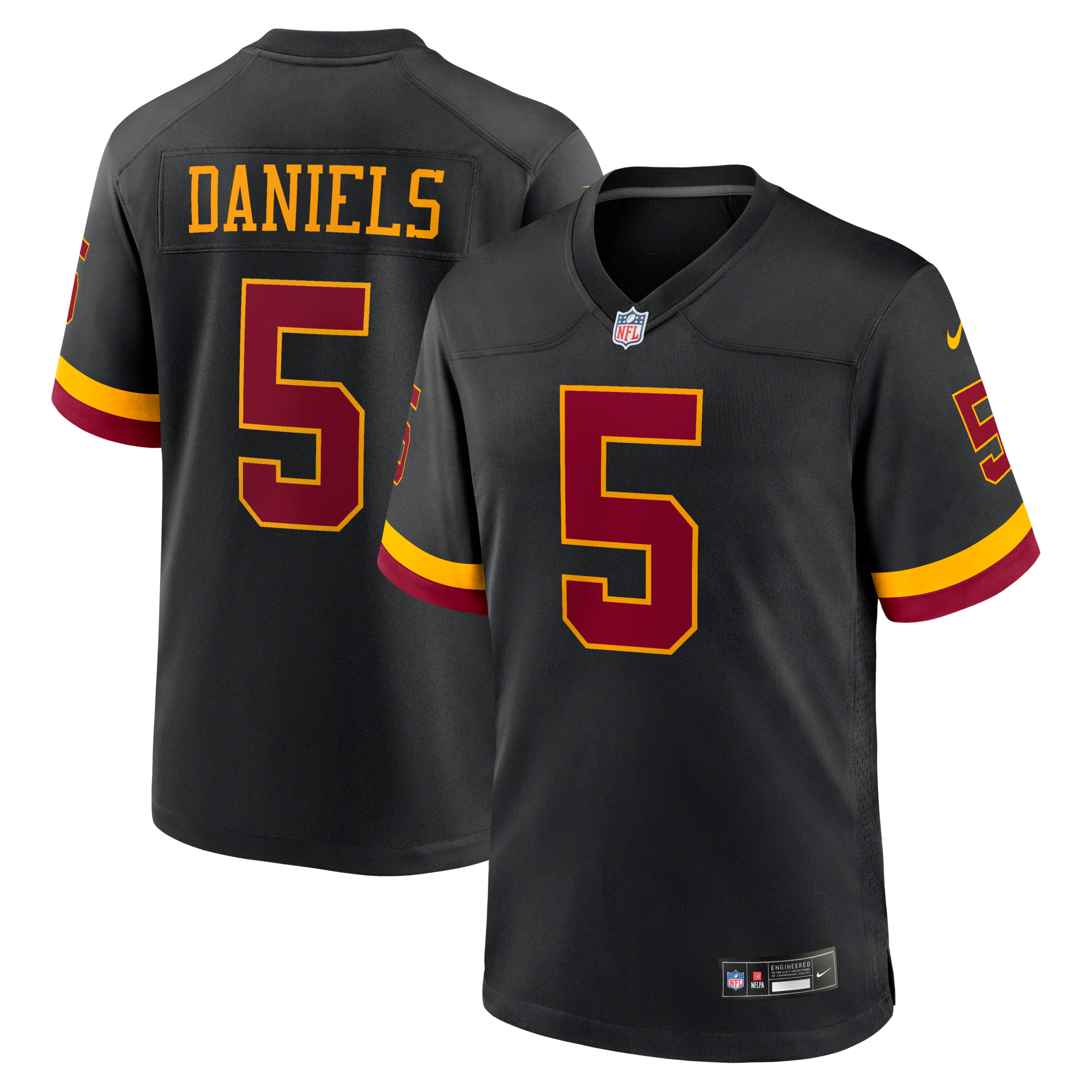 Hail Raiser Washington Commanders Jayden Daniels Nike Black Alternate Game Jersey