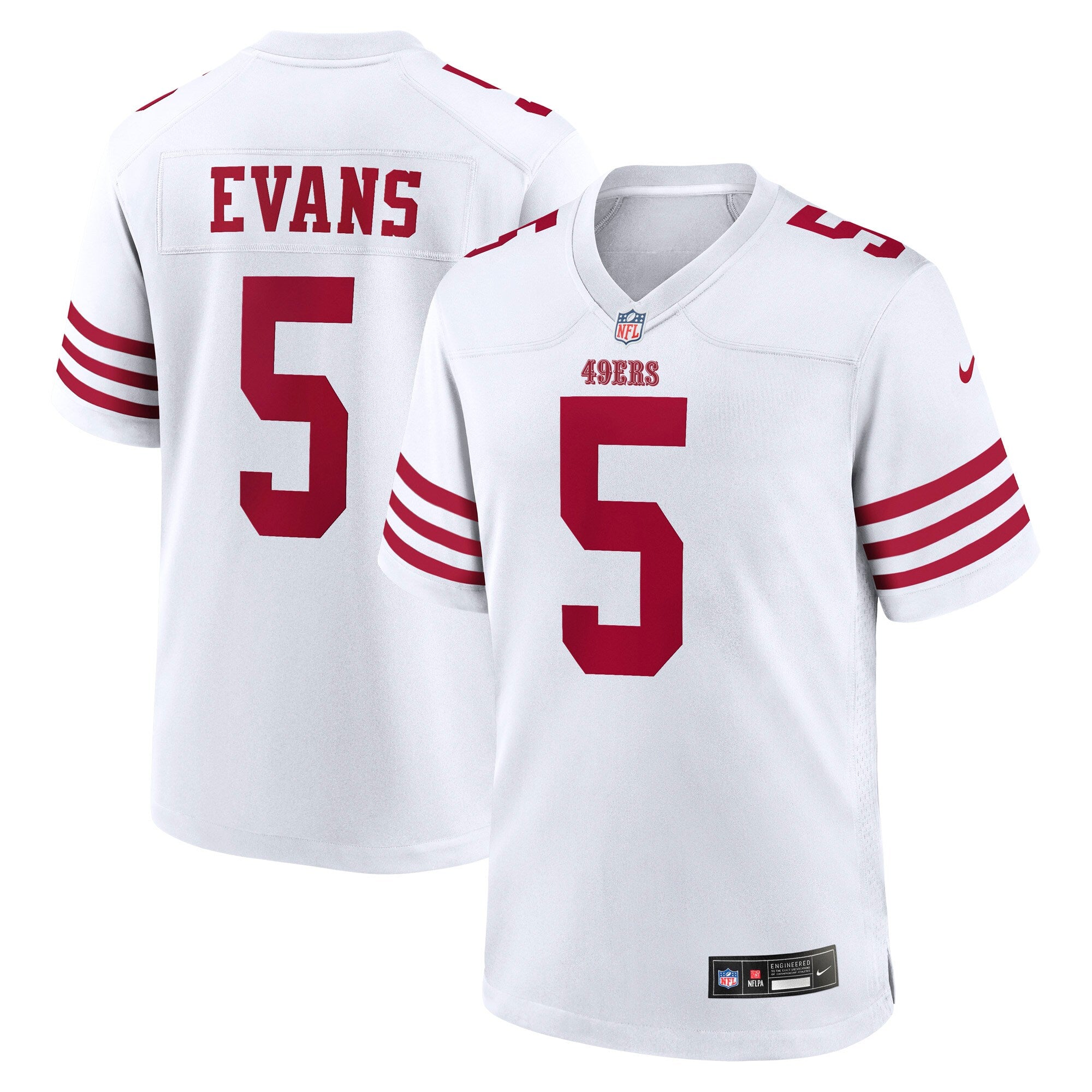 San Francisco 49ers Mike Evans Nike White Game Jersey
