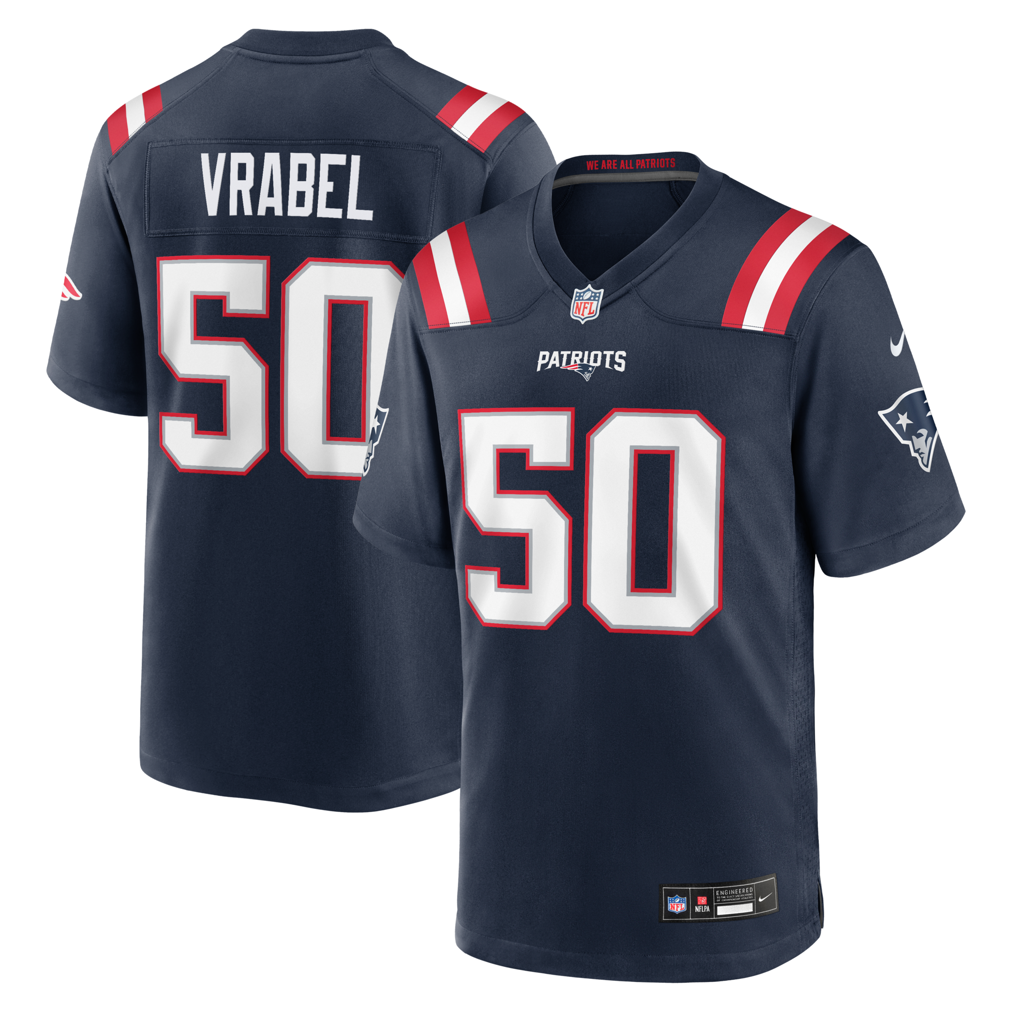 New England Patriots Mike Vrabel Nike Navy Game Retired Player Jersey