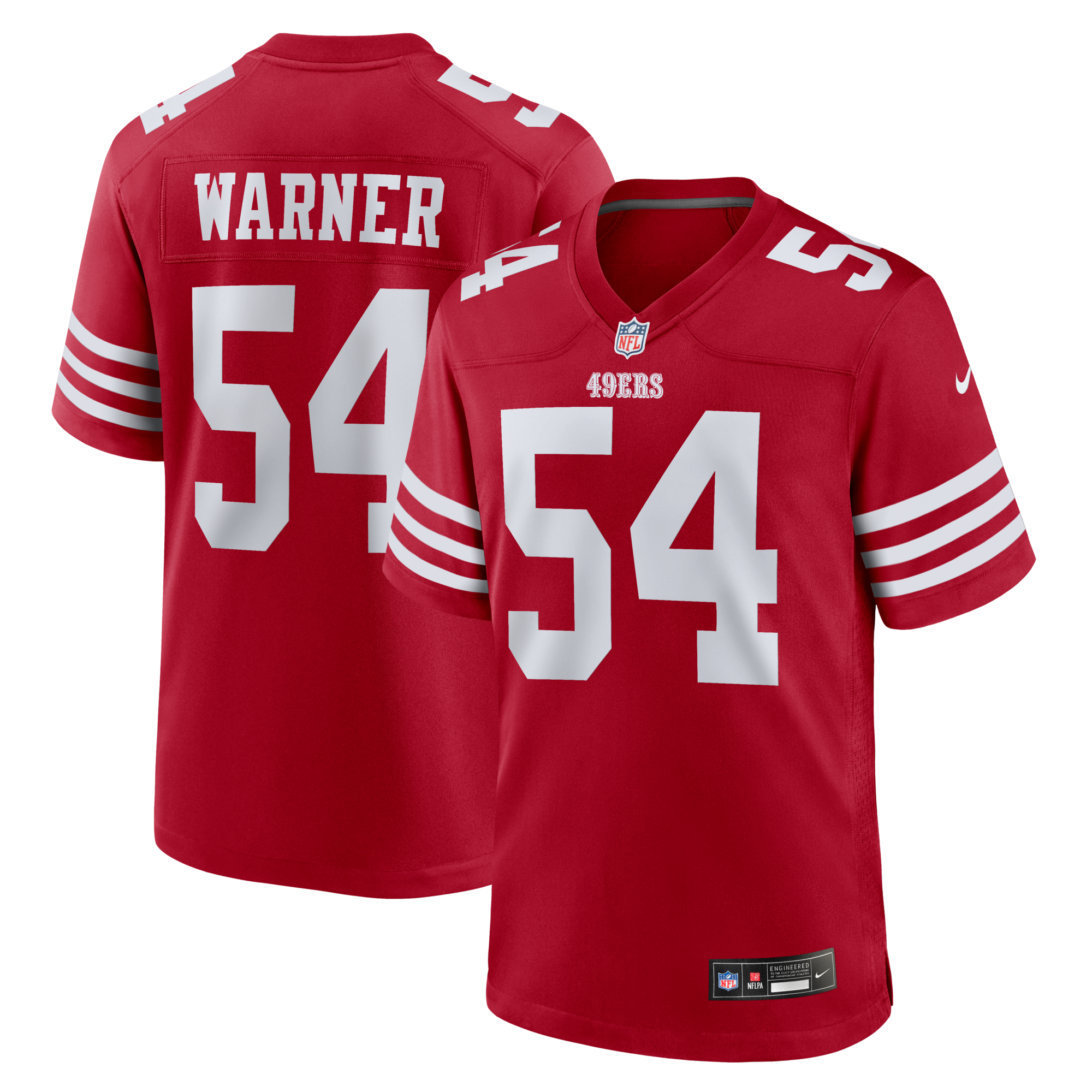 San Francisco 49ers Fred Warner Nike Scarlet Player Game Jersey