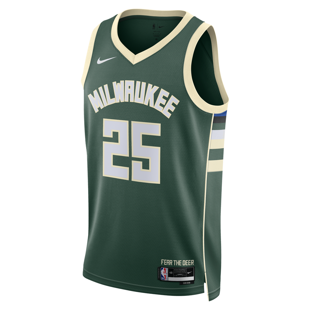 Milwaukee Bucks Nike Icon Edition Swingman Jersey - White - Kasparas Jaku?ionis