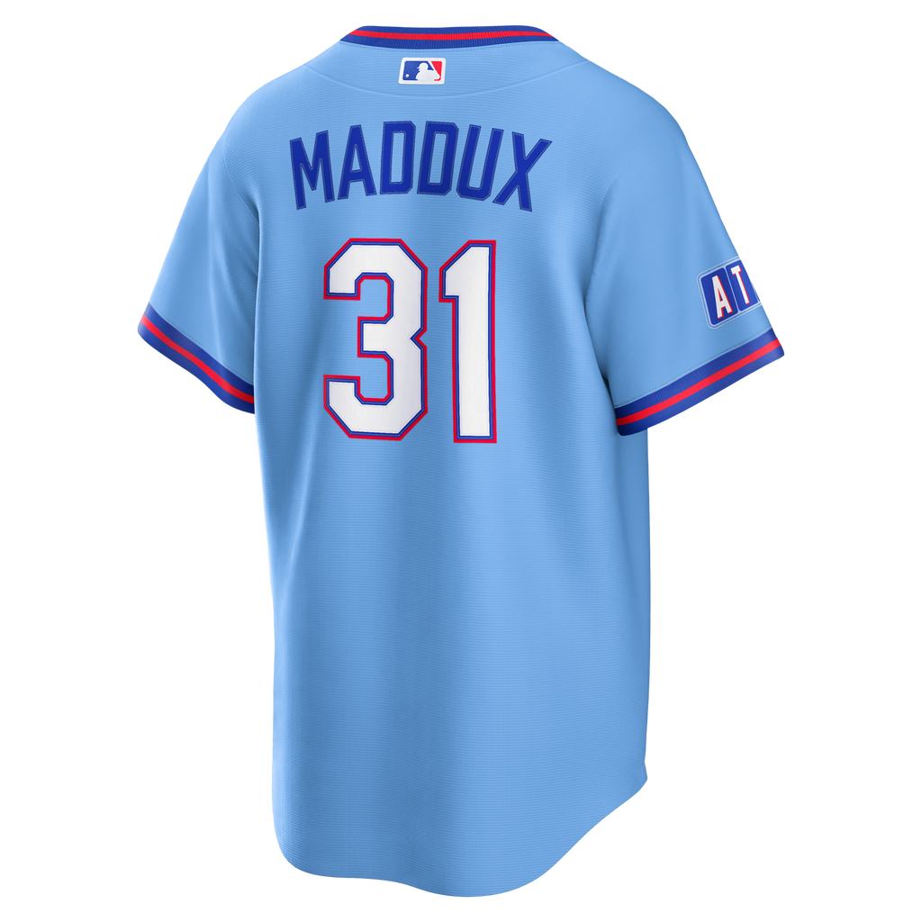 Atlanta Braves Greg Maddux Nike Powder Blue 2026 City Connect Stadium Jersey