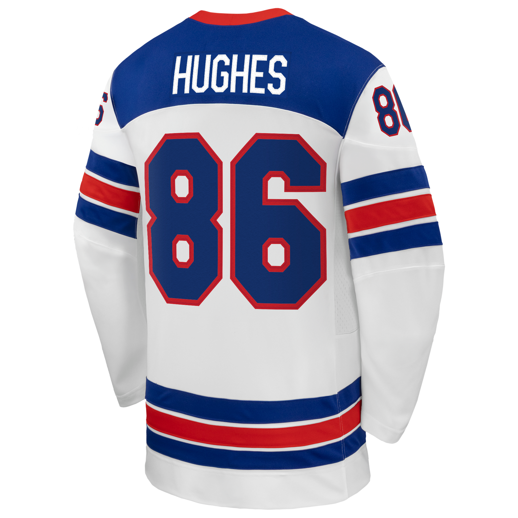 Jack Hughes Nike White US Hockey 2026 Away Replica Jersey